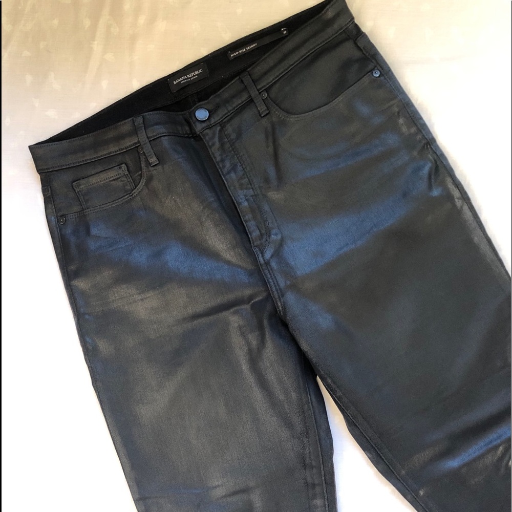 Banana republic waxed dark denim jeans